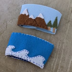 Set of 2 handmade coffee sleeves